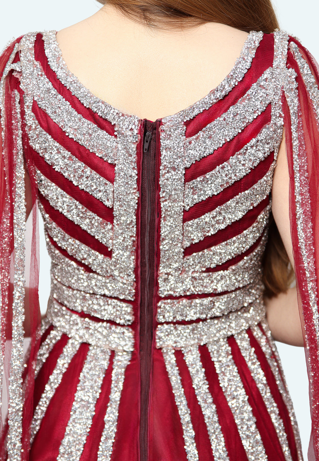 فستان ماكسي برغندي