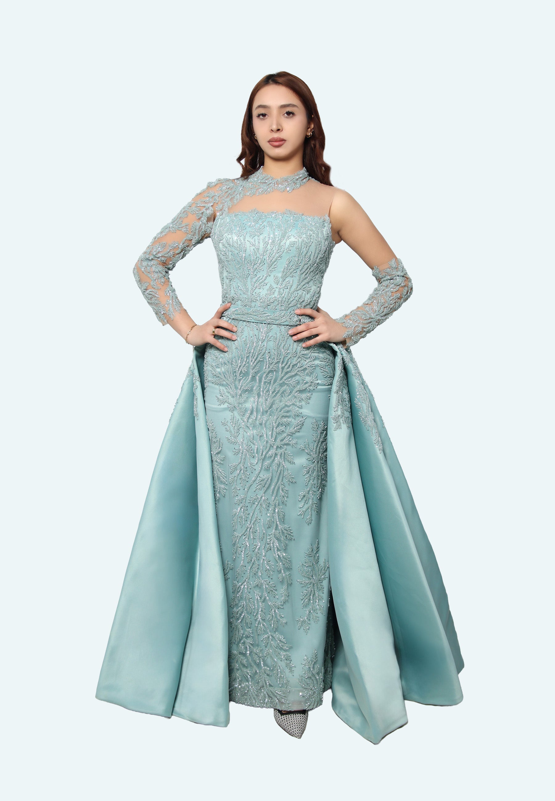 فستان تيفاني رويال اوفر سكريت مرصع